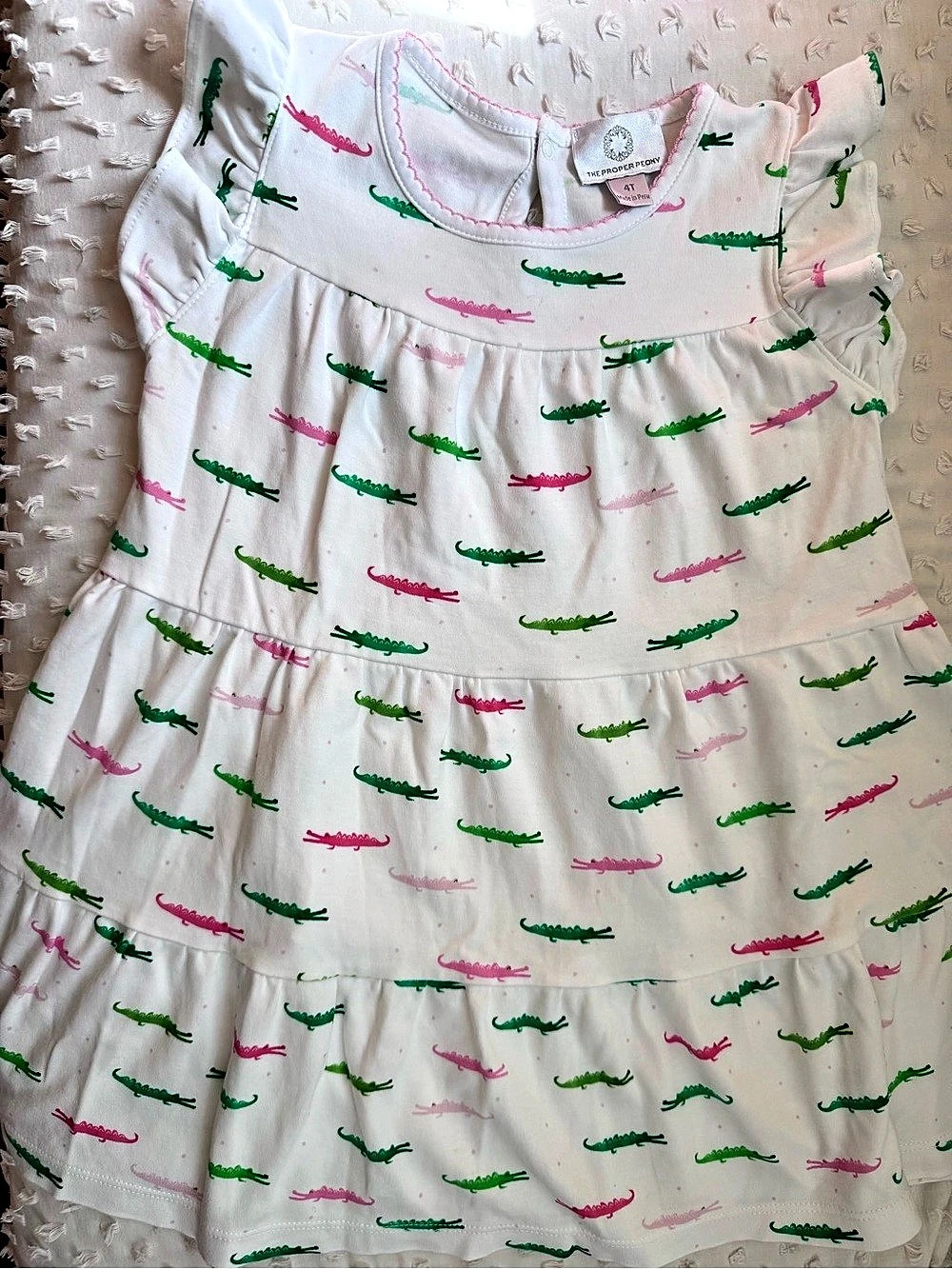 The Proper Peony Baby Crocodile Print Dress 4